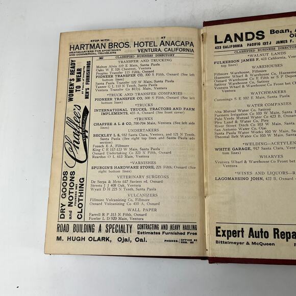 1918-19 CA Ventura County Directory FAIR Business Ancestry Genealogy Antique Vtg - Picture 13 of 16
